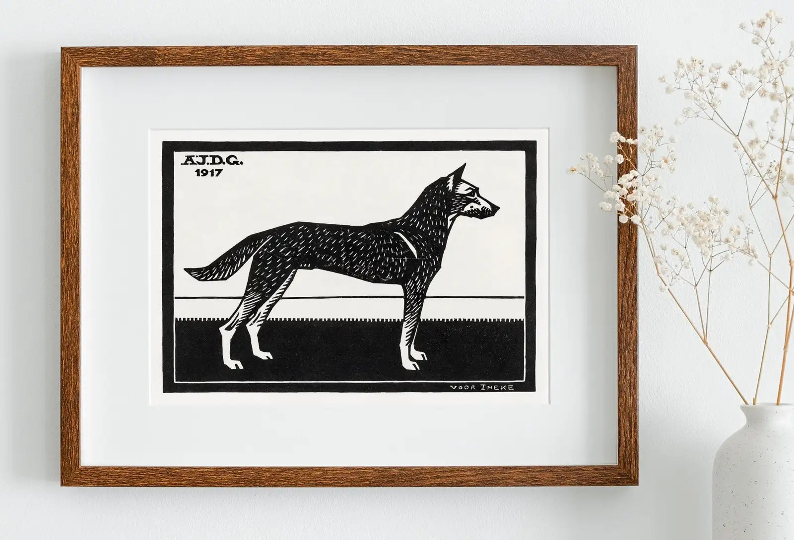 Included artwork preview showing first selection of artworks from Standing Dog Painting Vintage Art Nouveau Print Wall Art. Instant Download Dog Poster Julie De Graag Printable Wall Art. Art Nouveau Poster.