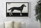 Detail view of artwork from Standing Dog Painting Vintage Art Nouveau Print Wall Art. Instant Download Dog Poster Julie De Graag Printable Wall Art. Art Nouveau Poster. (variation 1)
