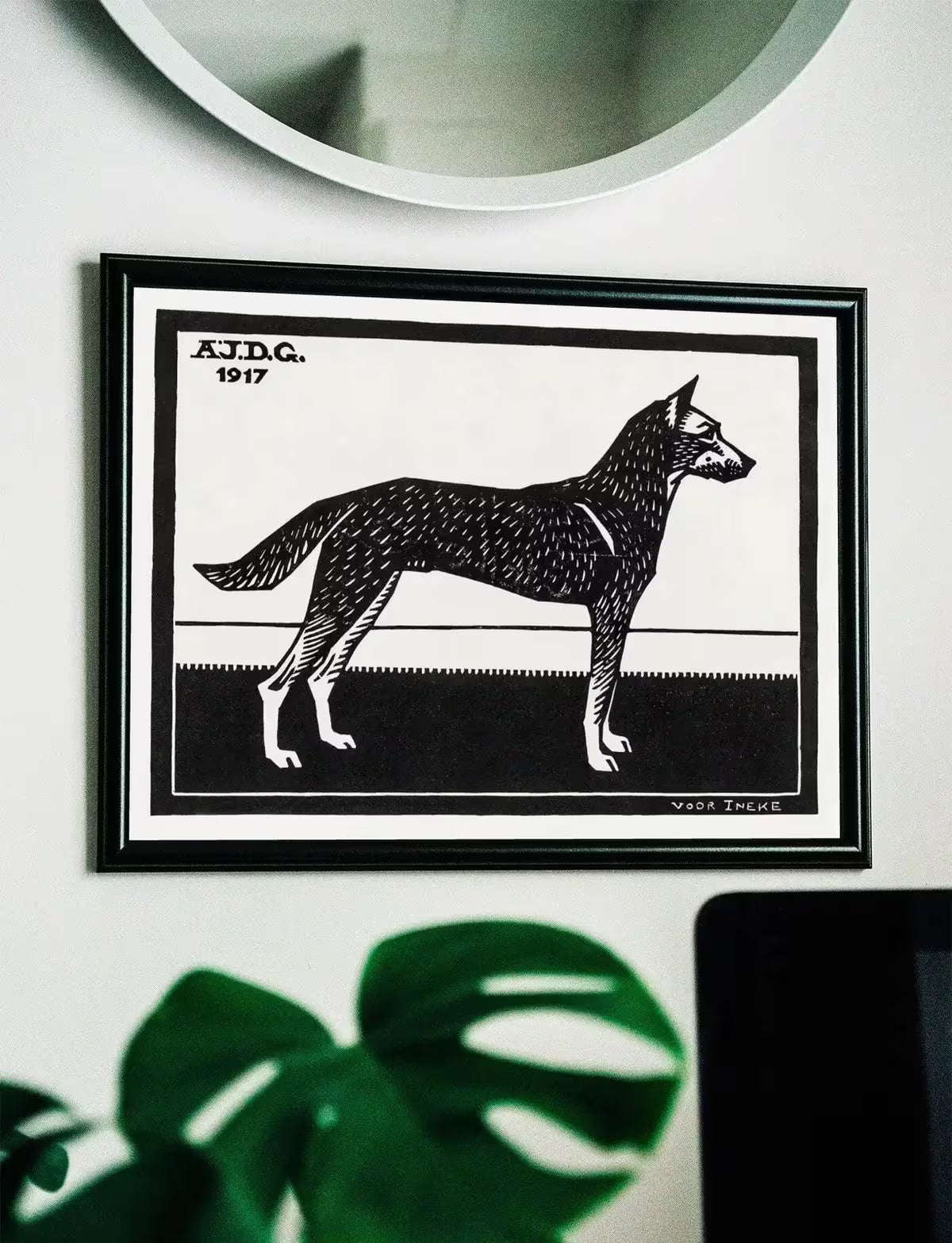 Standing Dog Painting Vintage Art Nouveau Print Wall Art. Instant Download Dog Poster Julie De Graag Printable Wall Art. Art Nouveau Poster – Printable Wall Art