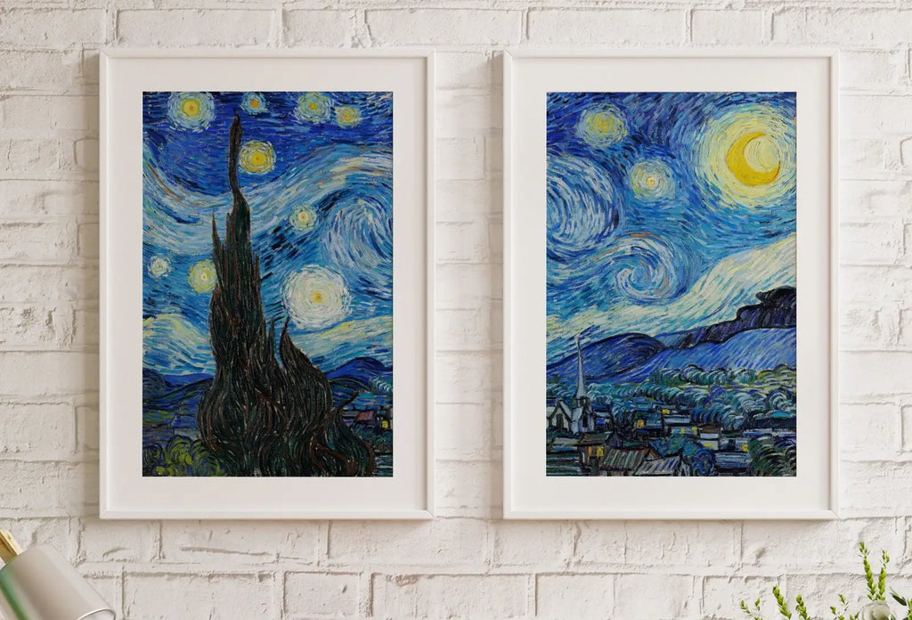 Starry Night by Vincent van Gogh. Set of 2 Prints. Printable Famous Fine Art Prints. Instant Download Vintage Painting. 2 Piece Wall Art. – Printable Wall Art Set (Digital Download)