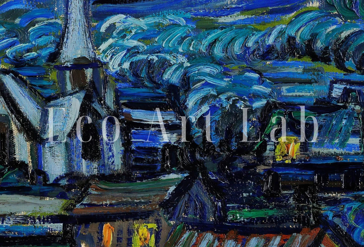 Nuit étoilée de Vincent van Gogh, ensemble de 2 arts, arts de beaux-arts célèbres, peinture vintage à télécharger instantanément, ensemble de 2 pièces d’art mural