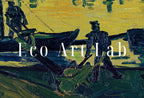 Detail view of artwork from Stevedores in Arles. Vincent van Gogh Printable Famous Art Print. Instant Download van Gogh Print. Vintage Nautical Painting. Fine Art Print. (variation 2)