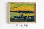 Framed view of Stevedores in Arles. Vincent van Gogh Printable Famous Art Print. Instant Download van Gogh Print. Vintage Nautical Painting. Fine Art Print – printable wall art digital download.