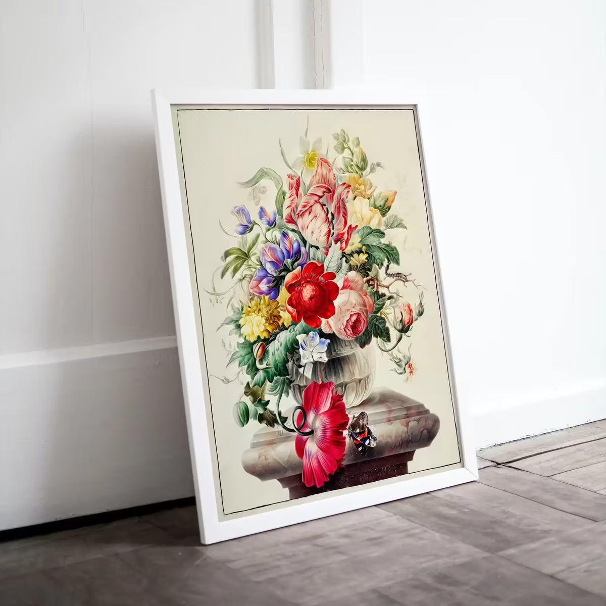 Still Life Botanical Painting Printable Wall Art. Flower in Glass Vase Still Art Vintage Print, Antique Retro Colorful Art. Instant Download – Printable Wall Art