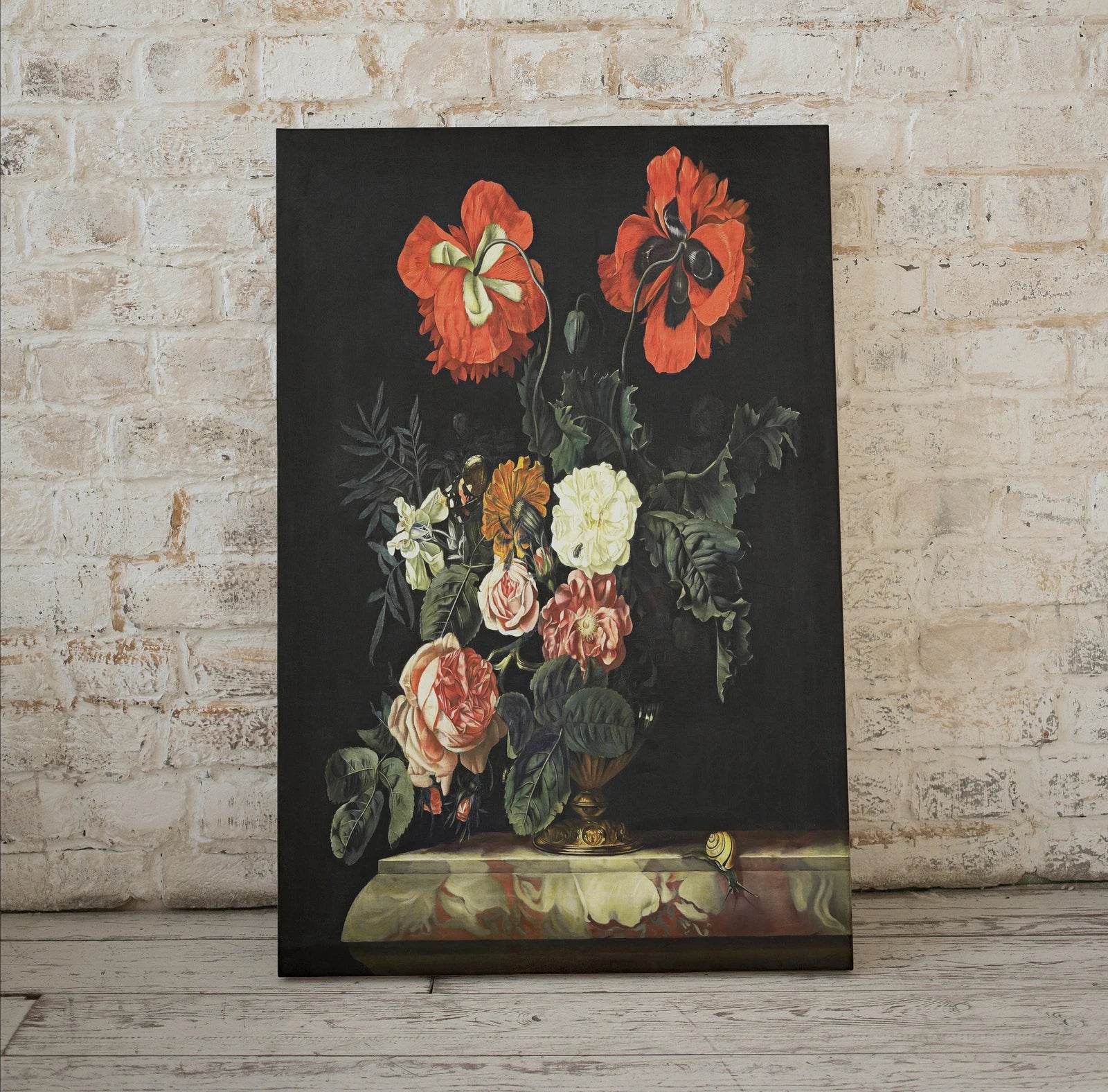 Detail view of artwork from Still Life Botanical Painting Printable Wall Art. Flowers Still Art Vintage Print, Antique Retro Colorful Art. Instant Download. Floral Art. (variation 1)