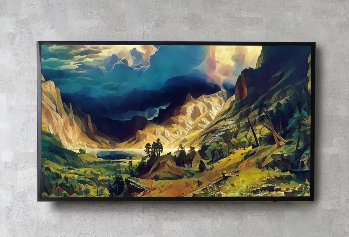 Storm in the Mountains Landscape Painting Frame TV