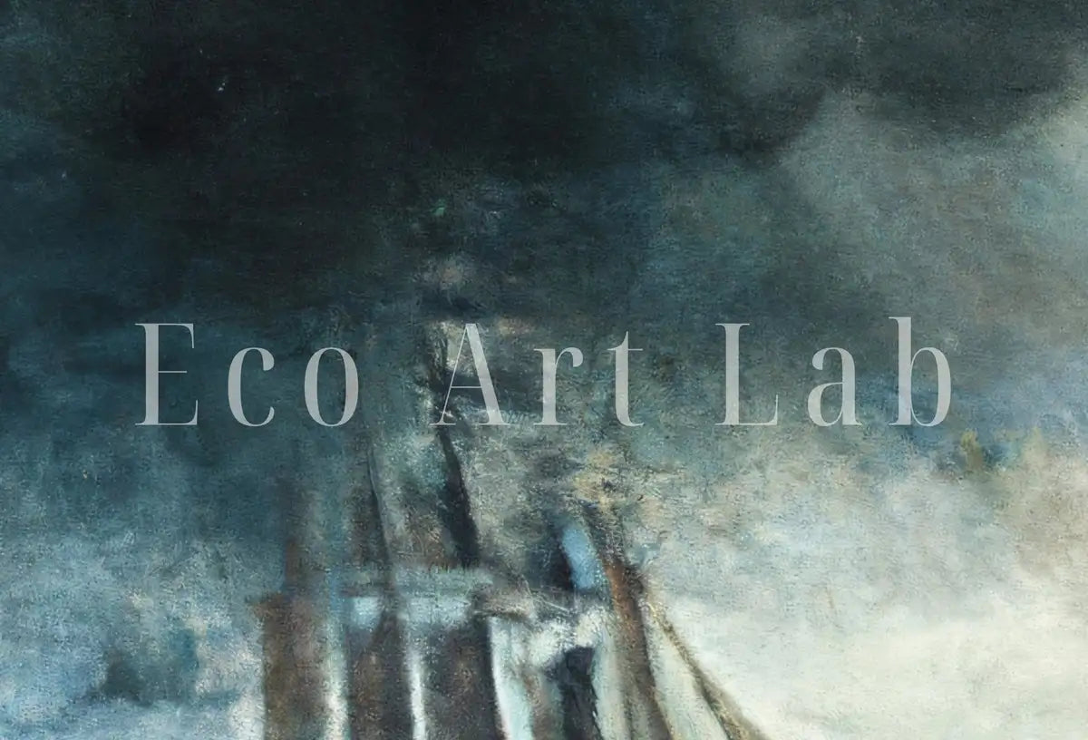 Detail view of artwork from Stormy Sea with Sail Boat At Print. Printable Wall Art. Nautical Wall Decor Sailboat Print Boat Art. Digital Print, Vintage Style Boat Print. (variation 2)