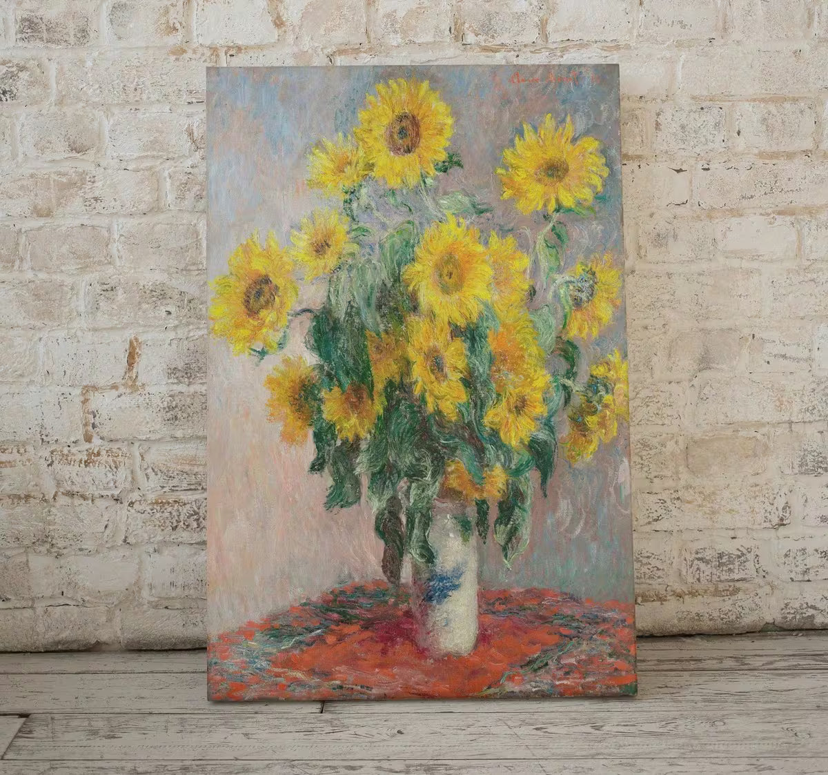 Sunflowers Painting Famous Claude Monet Art Print. Instant Download Floral Printable Monet Fine Art Bouquet of Sunflowers Vintage Painting – Printable Wall Art