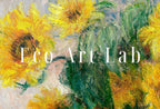 Detail view of artwork from Sunflowers Painting Famous Claude Monet Art Print. Instant Download Floral Printable Monet Fine Art Bouquet of Sunflowers Vintage Painting. (variation 1)