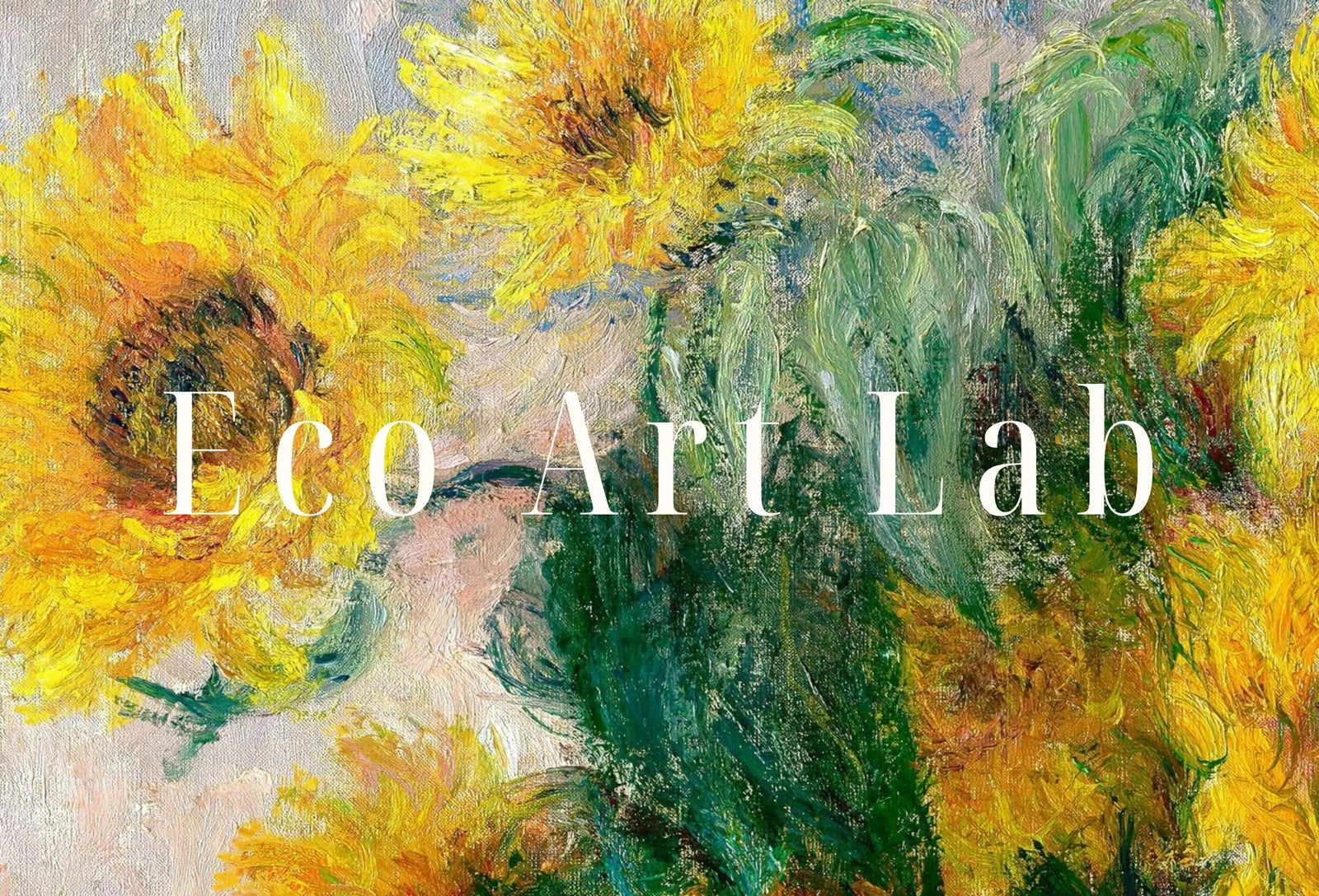 Detail view of artwork from Sunflowers Painting Famous Claude Monet Art Print. Instant Download Floral Printable Monet Fine Art Bouquet of Sunflowers Vintage Painting. (variation 1)