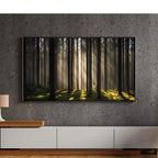 Sunlight Forest Art For Frame TV. Dense Green 4K Nature Scene. Outdoor Landscape Digital Artwork – Frame TV  Art