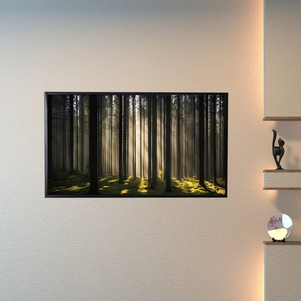Sunlight Forest Art For Frame TV. Dense Green 4K Nature Scene. Outdoor Landscape Digital Artwork – Frame TV  Art