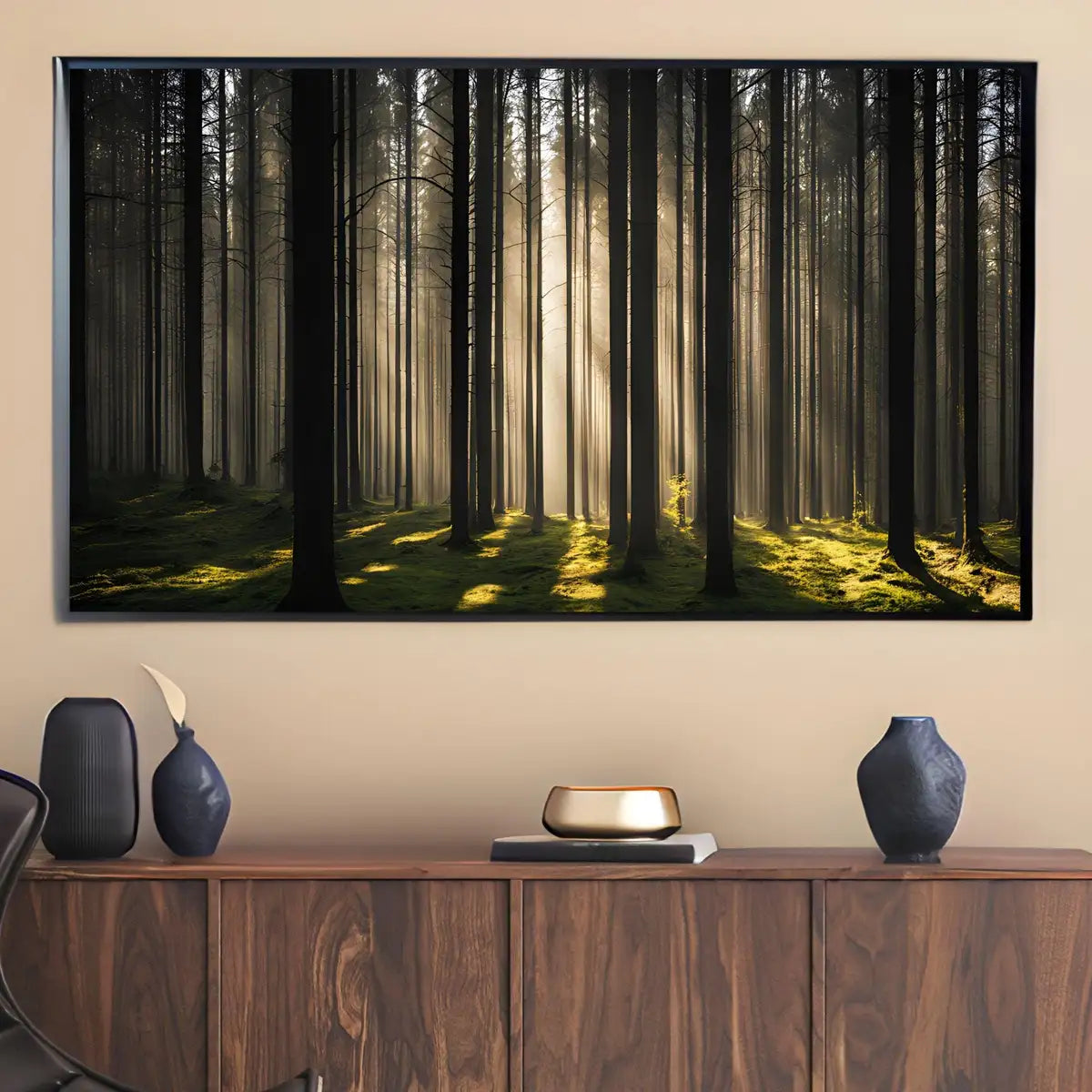 Sunlight Forest Art For Frame TV. Dense Green 4K Nature Scene. Outdoor Landscape Digital Artwork – Frame TV Digital Download Art – Digital Download