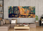 Sunlight Through Forest 3 Piece Wall Art. Abstract Landscape Painting Set of 3 Prints. Nature Print Digital Art. Instant Download – Printable Wall Art Set