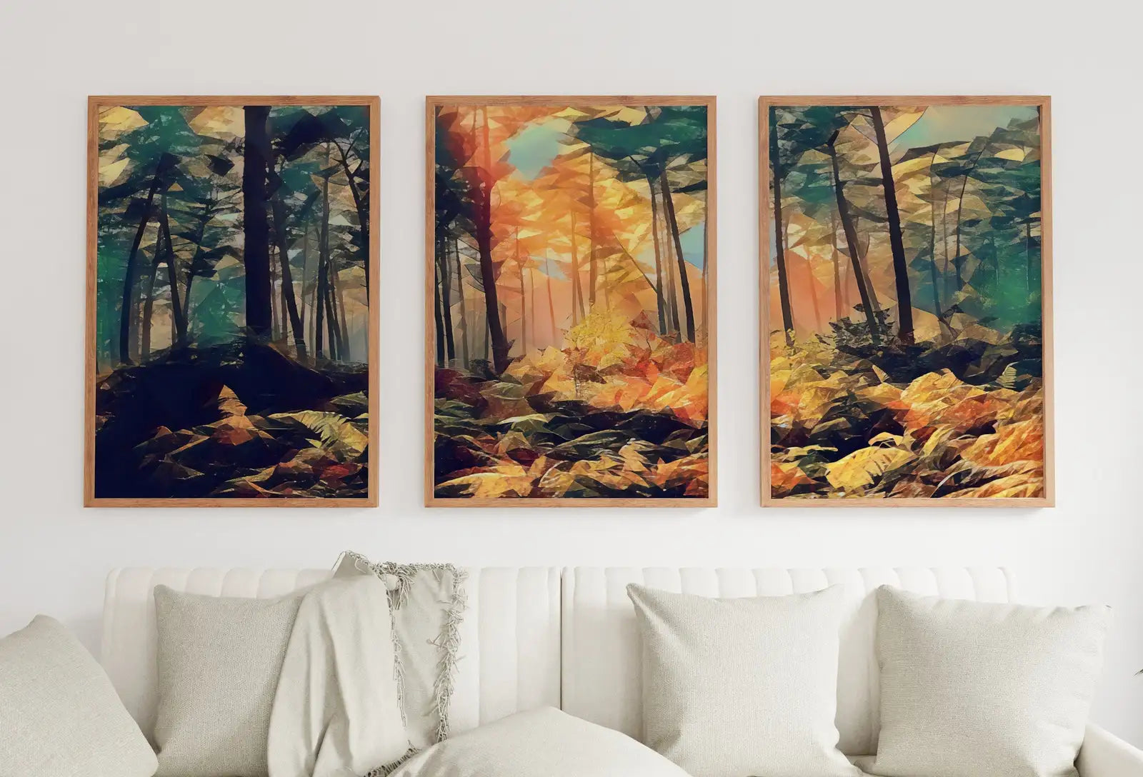 Sunlight Through Forest 3 Piece Wall Art. Abstract Landscape Painting Set of 3 Prints. Nature Print Digital Art. Instant Download – Printable Wall Art Set (Digital Download) – Digital Download