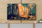 Detail view of artwork from Sunlight Through Forest Abstract Landscape Painting, Frame TV Art Digital Download, Art for Tv, Colorful Art for Frame TV. (variation 2)