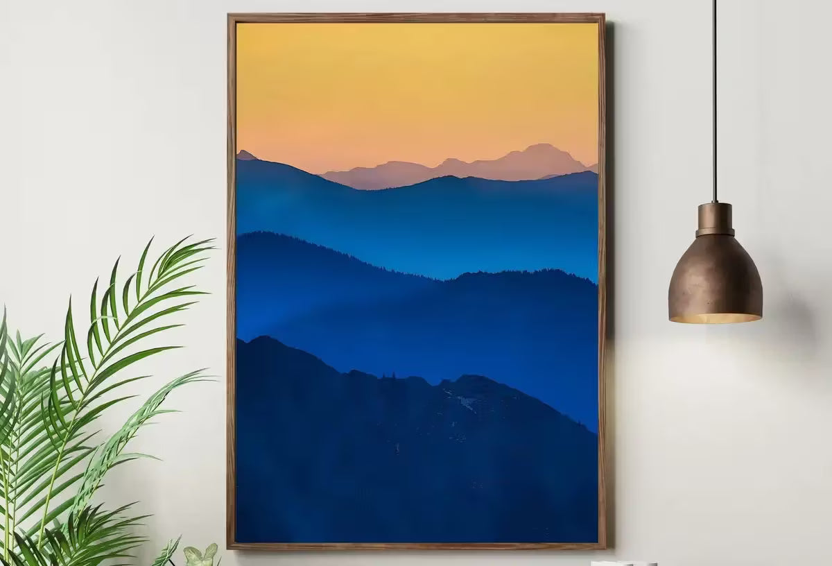 Sunrise in the Mountains Vertical Abstract Wall Art Digital Print. Abstract Printable Wall Art Instant Download. Colorful Minimalist Decor – Printable Wall Art