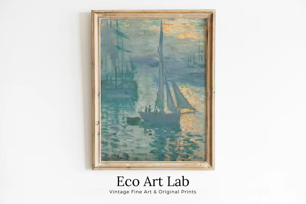 Sunrise Painting by Claude Monet Nautical Famous Monet Art. Instant Download Vintage Decor. Monet Landscape Printable Wall Art Vintage Decor – Printable Wall Art