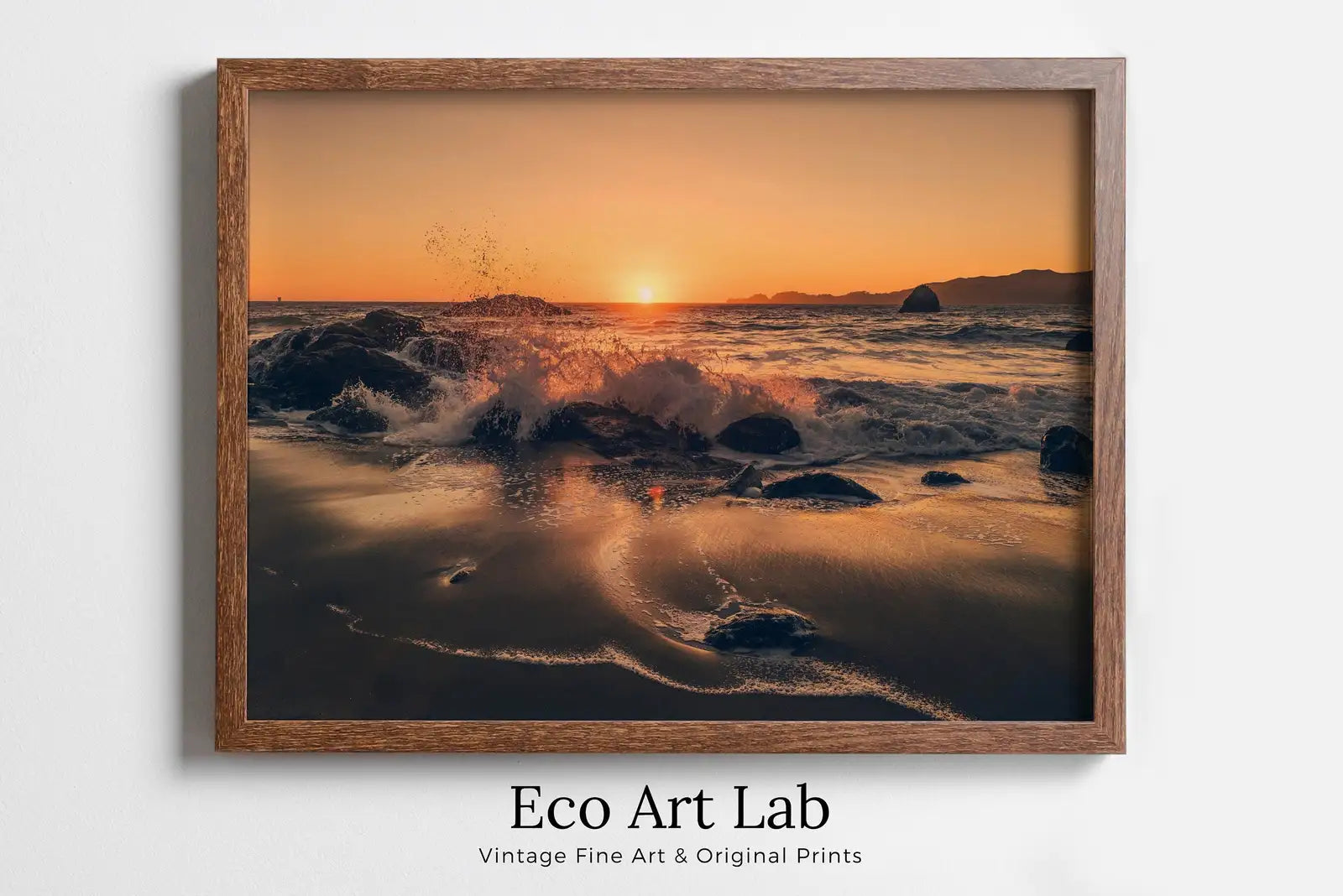 Detail view of artwork from Sunset on the Beach View Landscape Photography. Printable Wall Art, Home or Office Nautical Decor. Beach Print Digital Art. Instant Download. (variation 1)