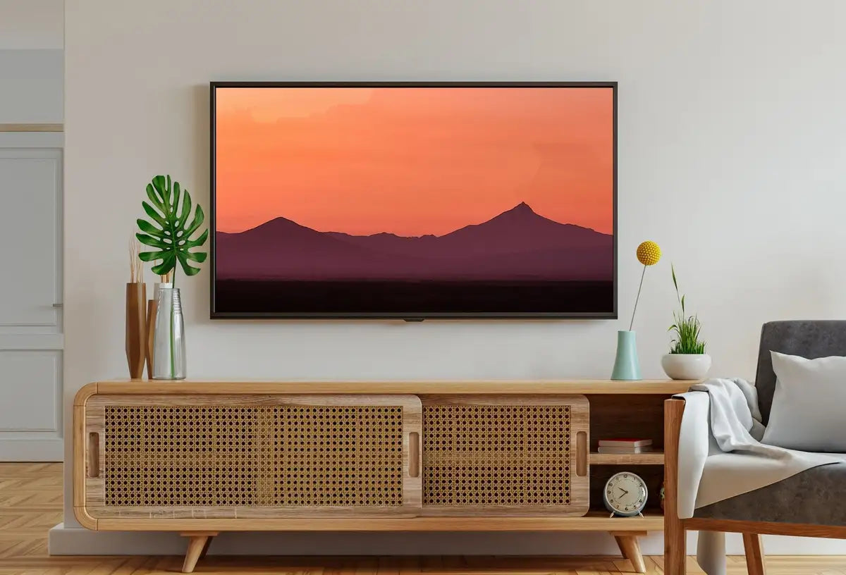Second included artwork preview from Sunset Over Mountains Abstract Samsung Frame TV Art. Abstract Sunset Wall Art Samsung TV, Digital Download for Samsung Frame, Frame TV Art featuring various scenes.