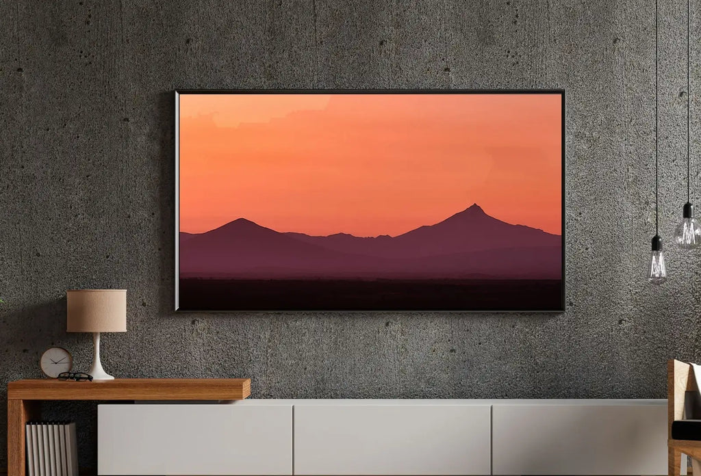 Detail view of artwork from Sunset Over Mountains Abstract Samsung Frame TV Art. Abstract Sunset Wall Art Samsung TV, Digital Download for Samsung Frame, Frame TV Art. (variation 2)