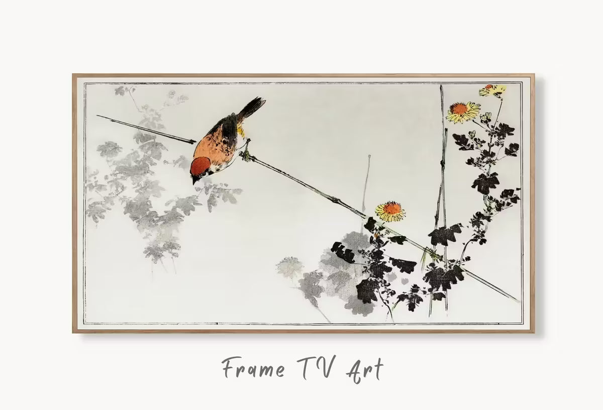 Swallow Bird illustration Frame TV Art. Vintage Japanese Painting Samsung Art TV,  for Samsung Frame, Frame TV Art – Frame TV  Art
