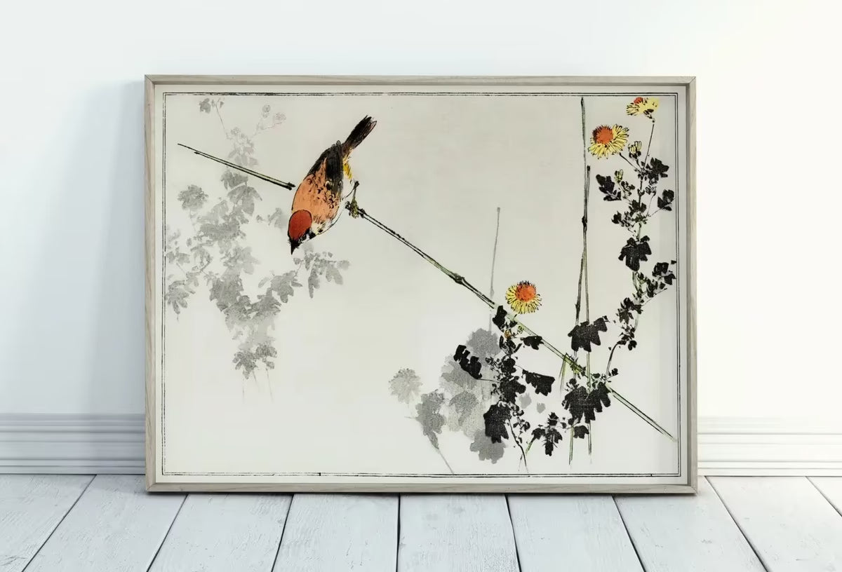 Swallow Bird illustration Vintage Japanese Painting. Japanese Wall Art Printable Poster. 19th Century Japanese Vintage Wall Art, Bird Art – Printable Wall Art