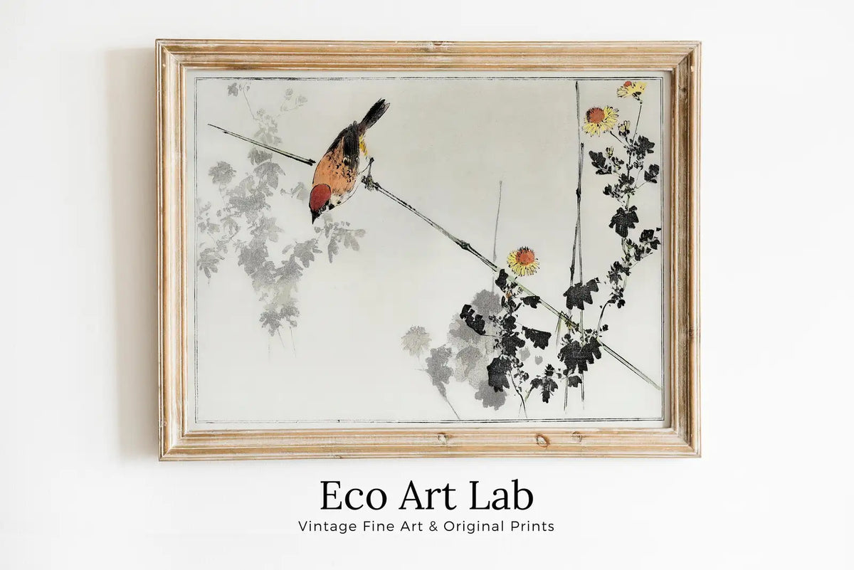 Swallow Bird illustration Vintage Japanese Painting. Japanese Wall Art Printable Poster. 19th Century Japanese Vintage Wall Art, Bird Art – Printable Wall Art Digital Download – Digital Download
