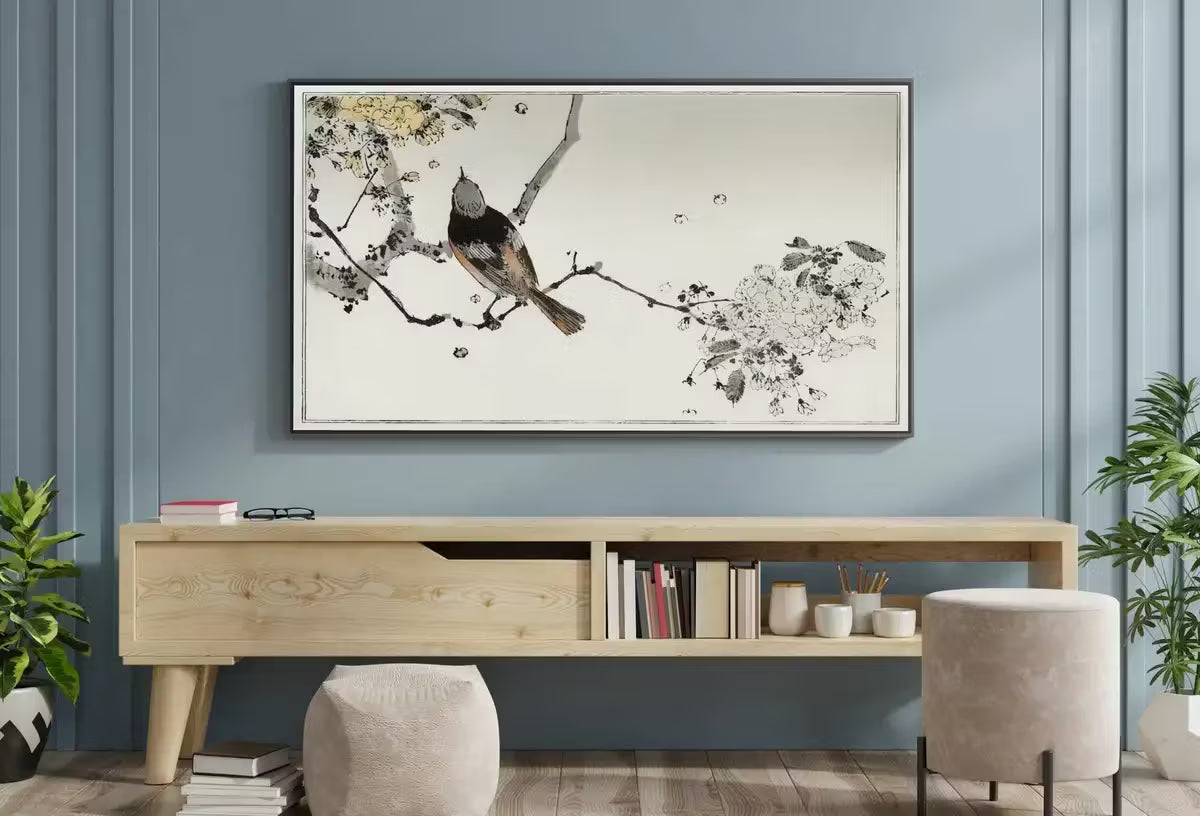 Swallow Bird on Branch Frame TV Art. Vintage Japanese Painting Samsung Art TV,  for Samsung Frame, Frame TV Art – Frame TV  Art
