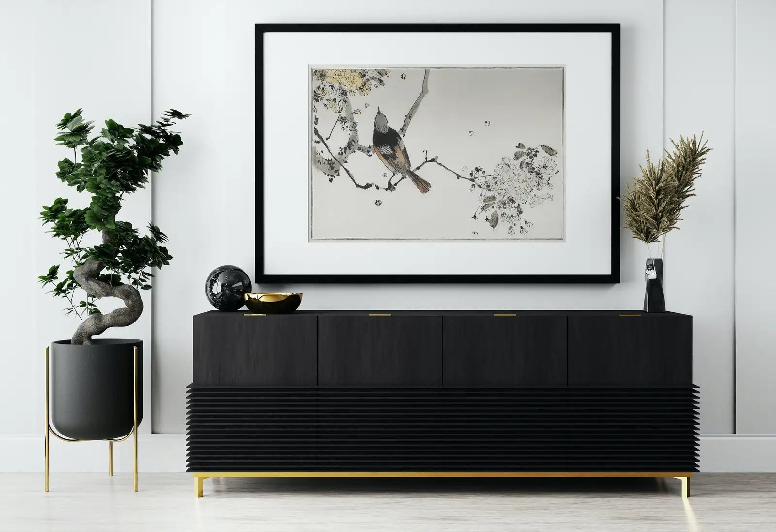 Included artwork preview showing first selection of artworks from Swallow Bird on Branch Vintage Japanese Painting. Japanese Wall Art Printable Poster. 19th Century Japanese Vintage Wall Art, Bird Asian Art.