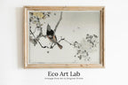 Framed view of Swallow Bird on Branch Vintage Japanese Painting. Japanese Wall Art Printable Poster. 19th Century Japanese Vintage Wall Art, Bird Asian Art – printable wall art digital download.