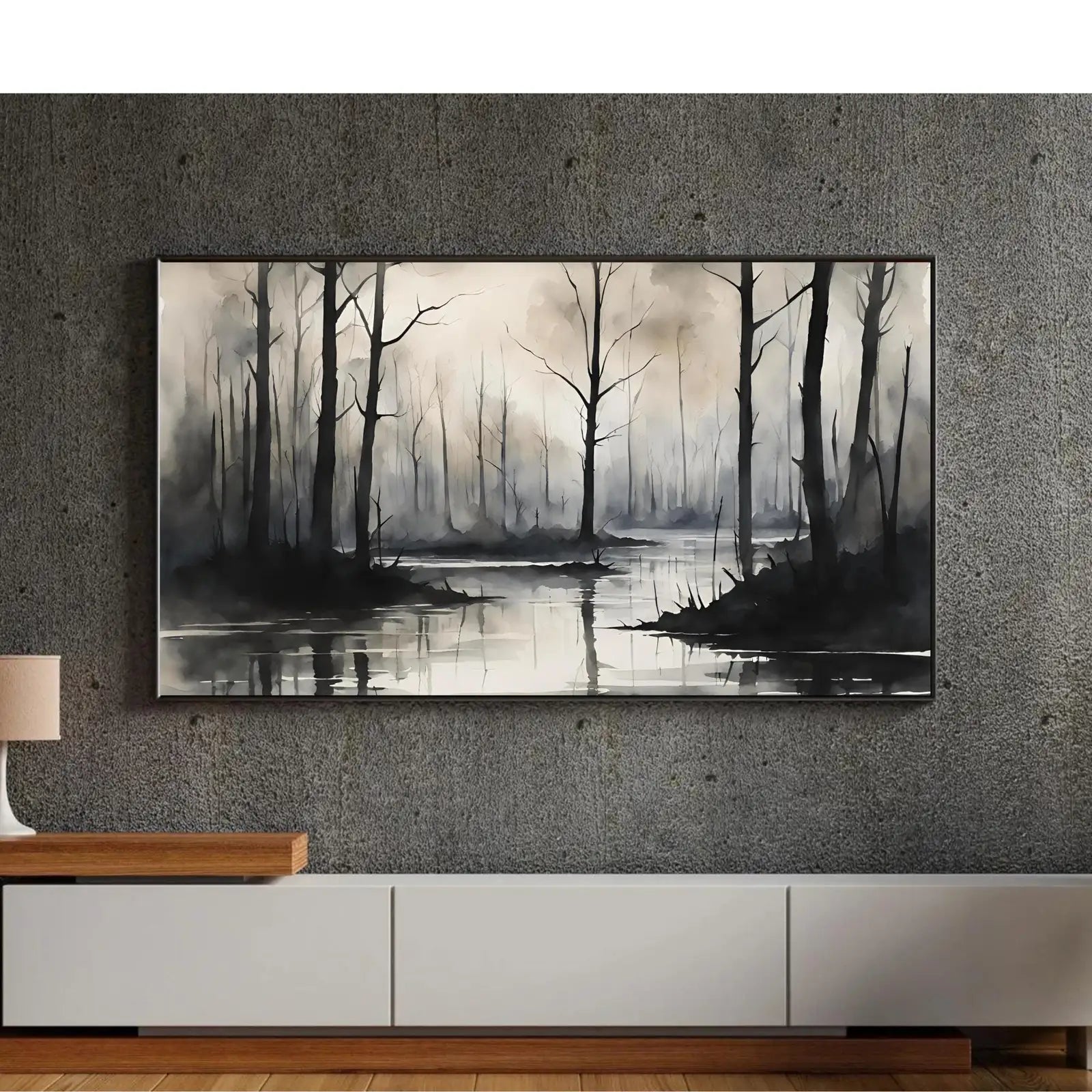 Swamp Landscape Art for Samsung Frame TV | Dark Watercolor Frame TV Art | Unique 4K Wall Art Decor for Frame TVs – Frame TV Digital Download Art