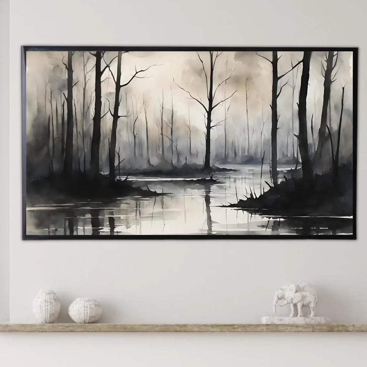 Swamp Landscape Art for Samsung Frame TV | Dark Watercolor Frame TV Art | Unique 4K Wall Art Decor for Frame TVs – Frame TV  Art