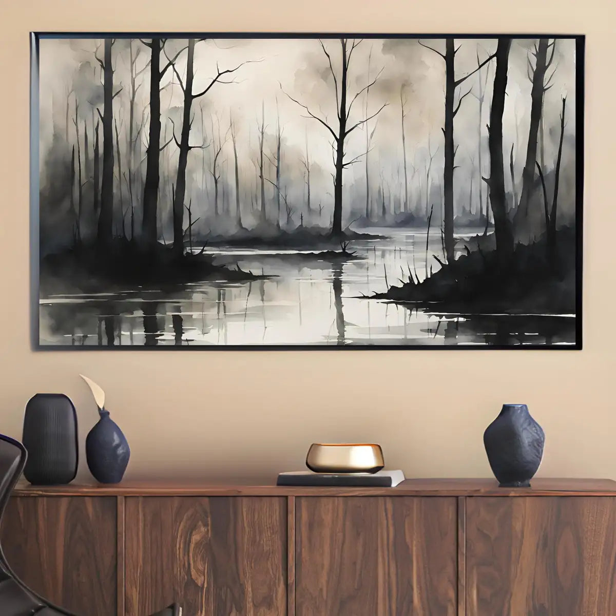 Swamp Landscape Art for Samsung Frame TV | Dark Watercolor Frame TV Art | Unique 4K Wall Art Decor for Frame TVs – Frame TV Digital Download Art
