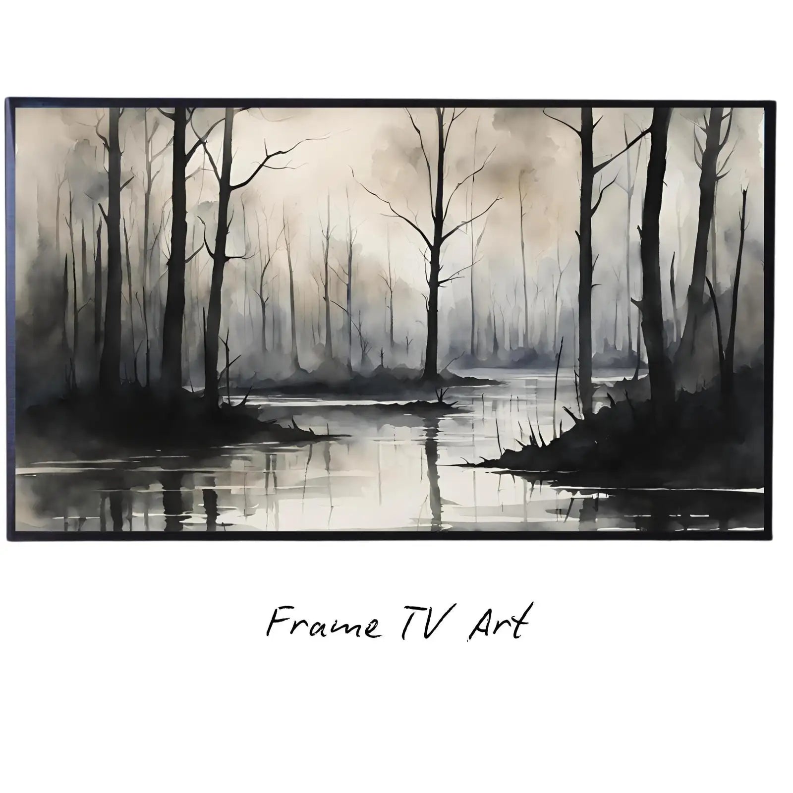 Swamp Landscape Art for Samsung Frame TV | Dark Watercolor Frame TV Art | Unique 4K Wall Art Decor for Frame TVs – Frame TV Digital Download Art