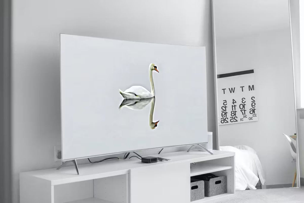 Swan in Clear Waters Frame TV Art, , Digital Art for Tv Swan Decor, White Frame TV Art, Swan Painting – Frame TV  Art