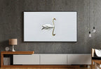 Detail view of artwork from Swan in Clear Waters Frame TV Art, Digital Download, Digital Art for Tv Swan Decor, White Frame TV Art, Swan Painting. (variation 2)