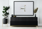 Included artwork preview showing first selection of artworks from Swan in Clear Waters Landscape Printable Wall Art. Home or Office Decor, Animal Painting Nature Print Digital Art Download, Swan Painting.