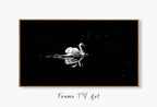 Swan in Dark Waters Frame TV Art, , Digital Art for Tv, Black and White Frame TV Art, Swan Painting – Frame TV  Art