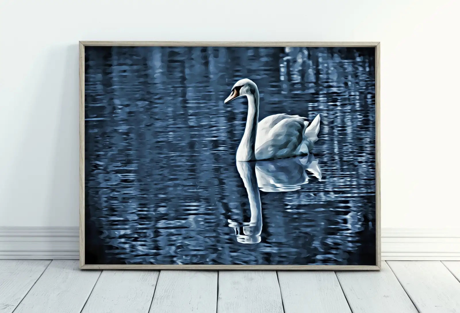 Included artwork preview showing first selection of artworks from Swan on Water Printable Wall Art, for Home or Office Decor, Animal Painting Nature Print Digital Art Instant Download.
