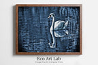 Framed view of Swan on Water Printable Wall Art, for Home or Office Decor, Animal Painting Nature Print Digital Art Instant Download – printable wall art digital download.