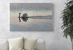 Swimming Swan Landscape Printable Wall Art. Home or Office Decor, Animal Painting Nature Print Digital Art Download, Swan Painting – Printable Wall Art