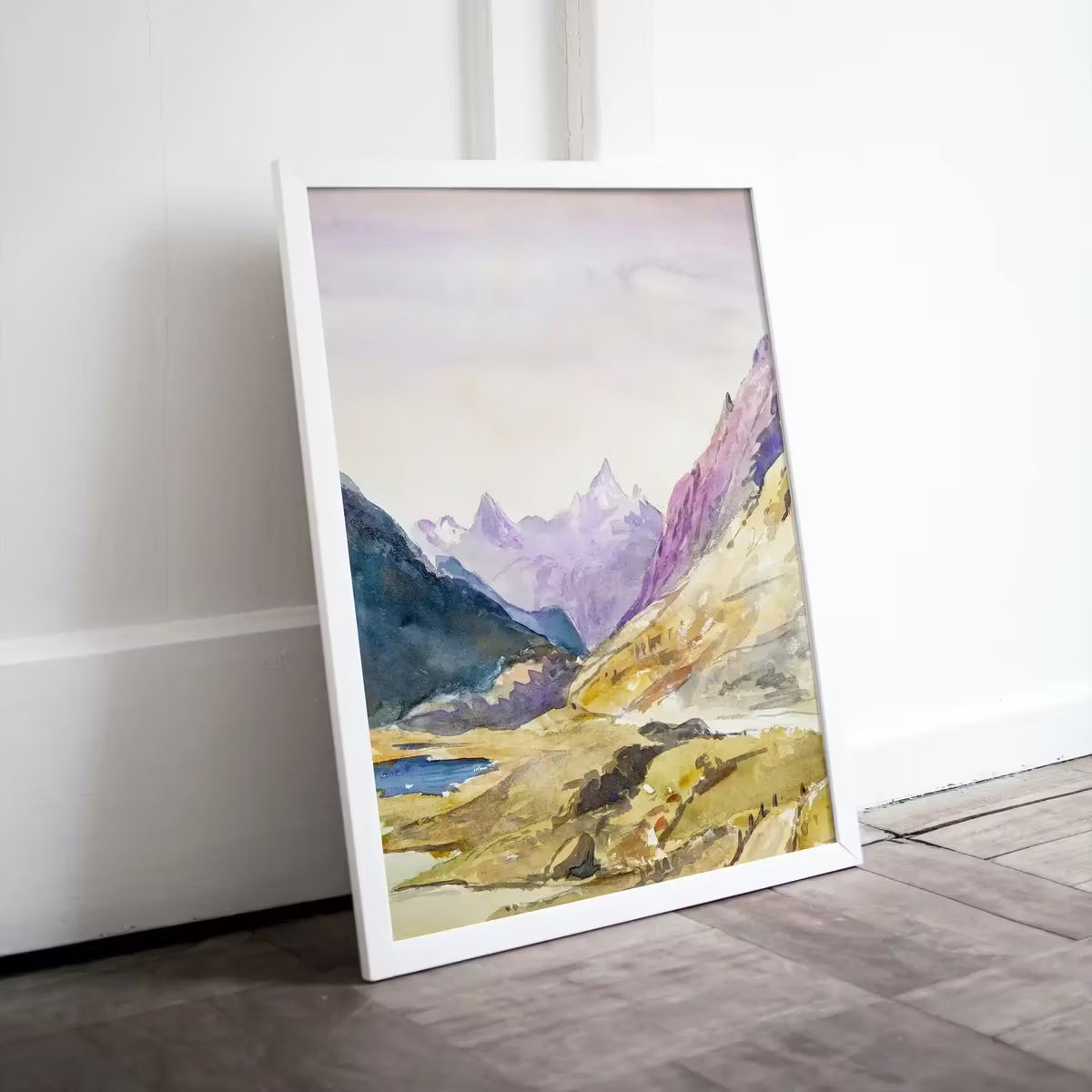Switzerland Mountain Landscape Painting. Instant Download Vintage Watercolor Decor. Mountain Valley Printable Art. Famous Vintage Art Decor – Printable Wall Art