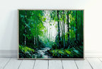 Included artwork preview showing first selection of artworks from Textured Forest Landscape Printable. Green Forest Trees Painting Print. Abstract Forest Art. Printable Wall Art. Digital Art. Nature Decor.