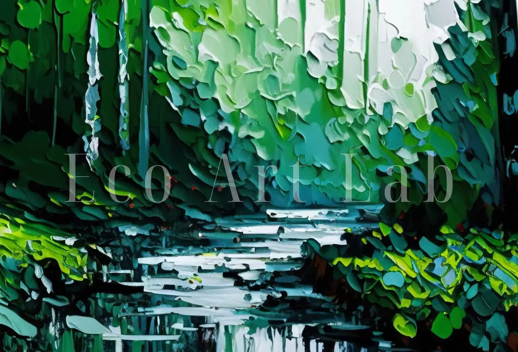 Textured Forest Landscape Printable. Green Forest Trees Painting Print. Abstract Forest Art. Printable Wall Art. Digital Art. Nature Decor – Printable Wall Art