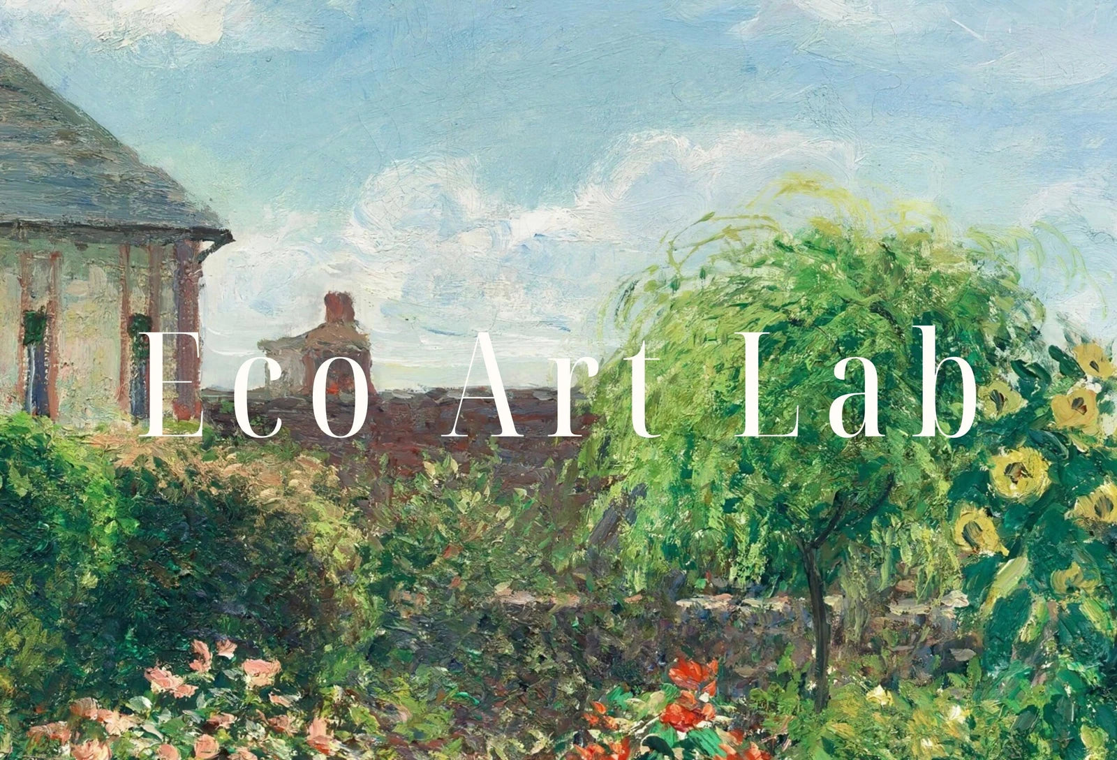 Detail view of artwork from The Artist's Garden Famous Impressionist Vintage Painting. Instant Download Vintage Decor. Botanical Print Printable Wall Art. Vintage Decor. (variation 1)
