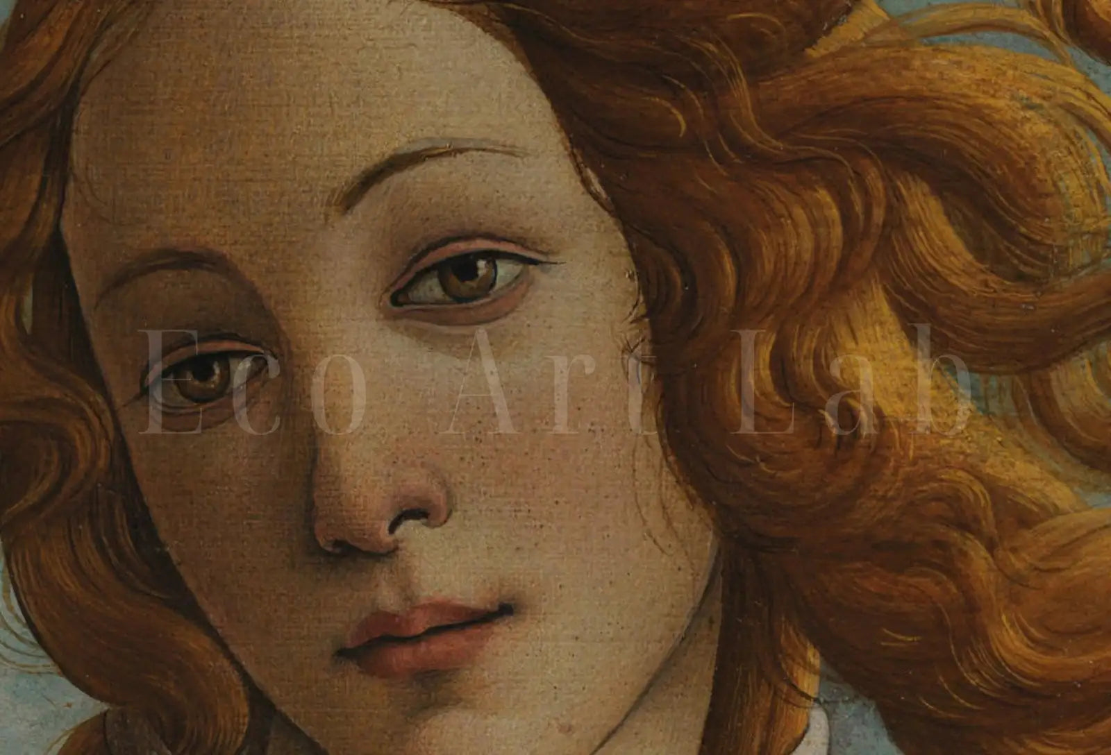 Detail view of artwork from The Birth of Venus Vintage Famous Painting. Ancient Greek Mythology Painting Goddess Art. Antique Greek Mythology Art Printable Digital. (variation 1)