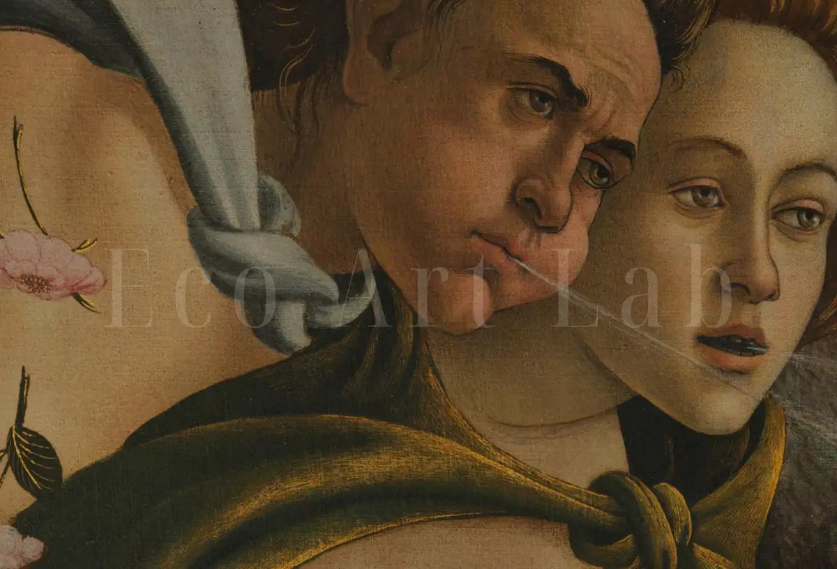 Detail view of artwork from The Birth of Venus Vintage Famous Painting. Ancient Greek Mythology Painting Goddess Art. Antique Greek Mythology Art Printable Digital. (variation 2)