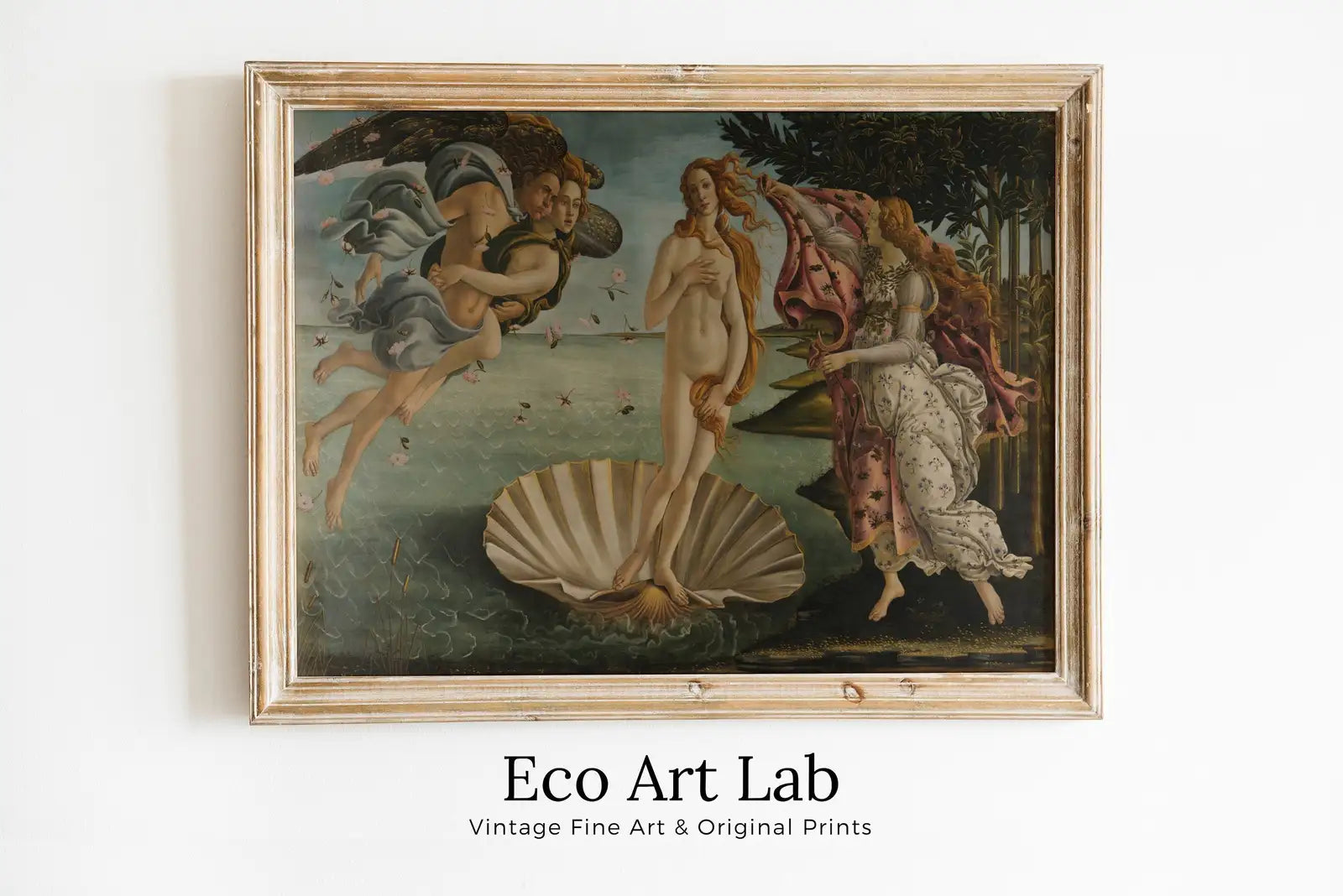 Framed view of The Birth of Venus Vintage Famous Painting. Ancient Greek Mythology Painting Goddess Art. Antique Greek Mythology Art Printable Digital – printable wall art digital download.