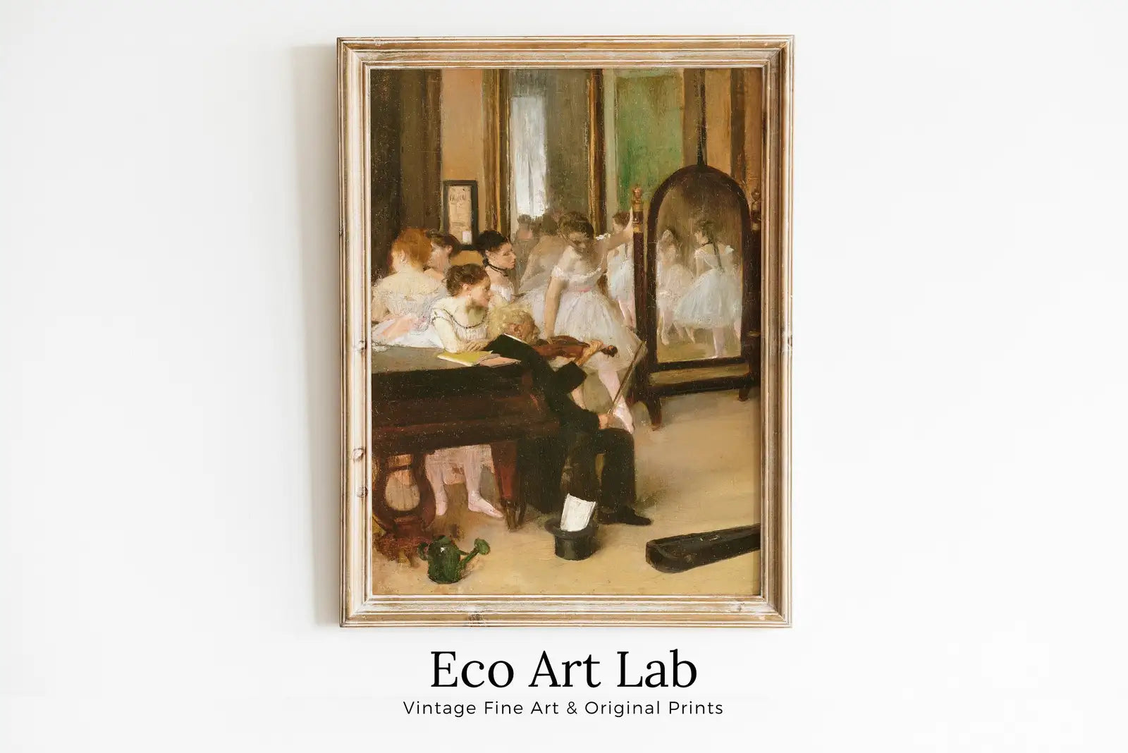 Framed view of The Dancing Class Edgar Degas Famous Painting Printable Art Print. Instant Download Degas Print. Vintage Ballerina Wall Art Digital Download – printable wall art digital download.